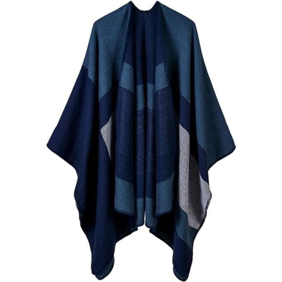 Women's Shawl Wraps Sweater Poncho Cape for Fall Winter - Picture 7 of 7